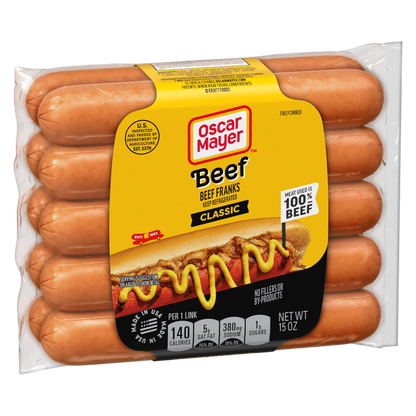 Oscar Mayer Classic Beef Uncured Franks Hot Dogs - 10ct/15oz