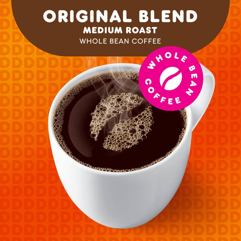 Dunkin’ Donuts Original Blend Medium Roast Whole Bean Coffee 12oz Bag