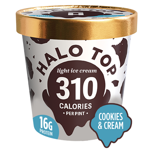 Halo Top Cookies and Cream Light Ice Cream Pint, 16 fl oz