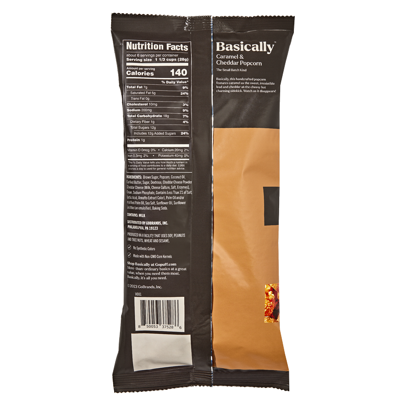 Basically Premium Caramel Cheddar Mix Small Batch Popcorn 5.5oz
