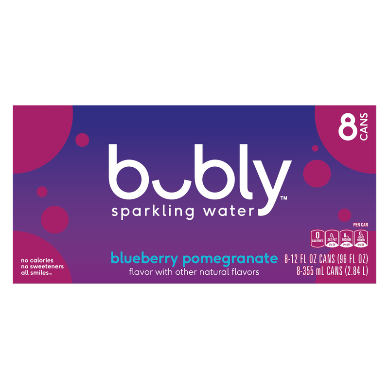 Bubly Blueberry Pomegranate 8pk 12oz Can
