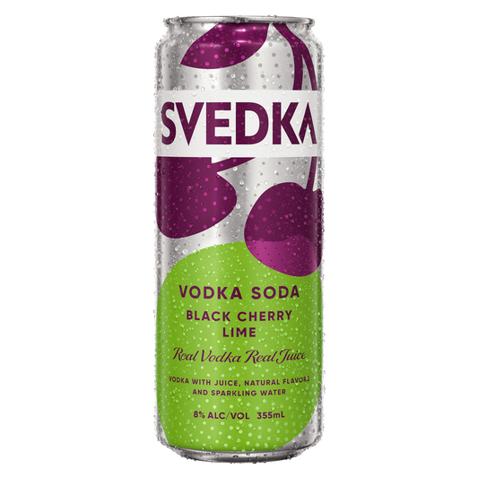 Svedka Black Cherry Lime Vodka Soda Single 12oz Can 8% ABV
