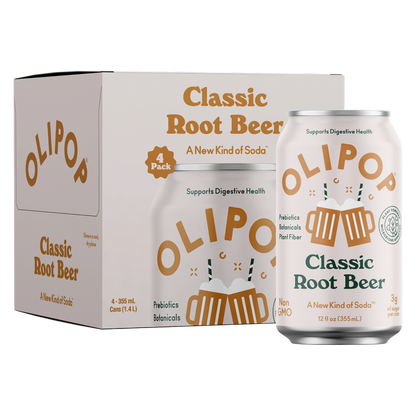 Olipop Classic Root Beer 4pk 12oz Can - XL Shelf Stable