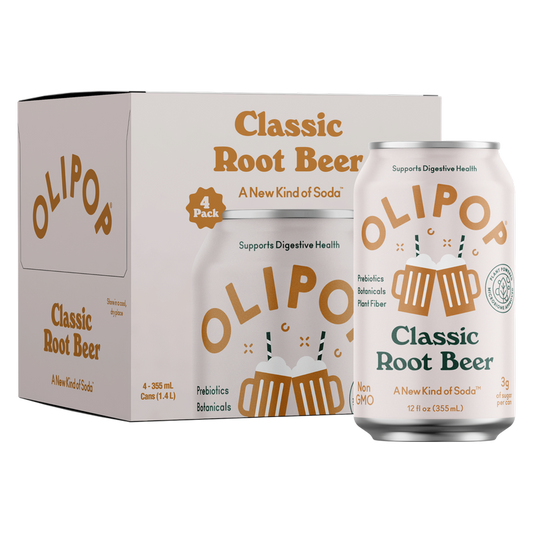 Olipop Classic Root Beer 4pk 12oz Can - XL Shelf Stable