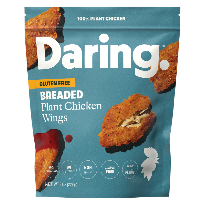Daring Breaded Plant-Based Chicken Wings, Gluten-Free, 8oz