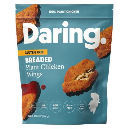 Daring Breaded Plant-Based Chicken Wings, Gluten-Free, 8oz
