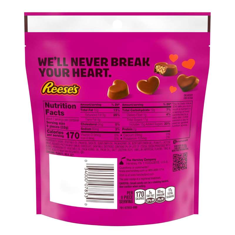 Reese's Peanut Butter Mini Hearts Unwrapped, 7.6oz