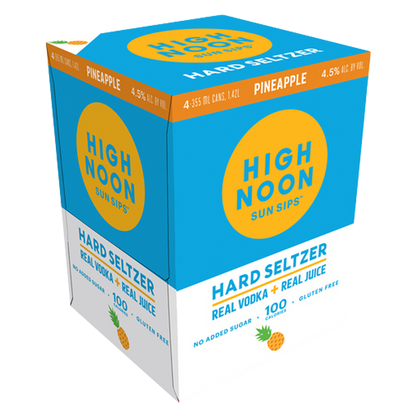 High Noon Pineapple Vodka Hard Seltzer 4pk 12oz Cans 4.5% ABV