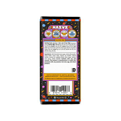 MAEVE Moon Rocks Milk Chocolate Truffle Bar, 2.5 oz