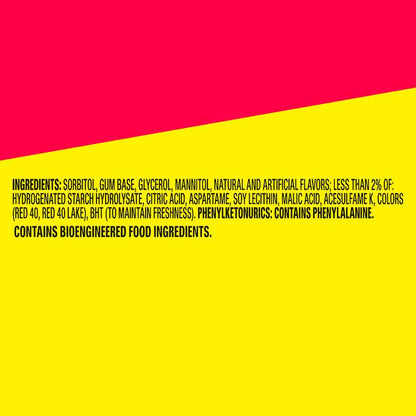 EXTRA SOURS Strawberry Sugar Free Chewing Gum, 15 Stick Pack