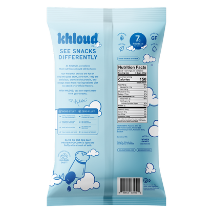 Khloud Protein Popcorn – Olive Oil and Sea Salt, 4oz