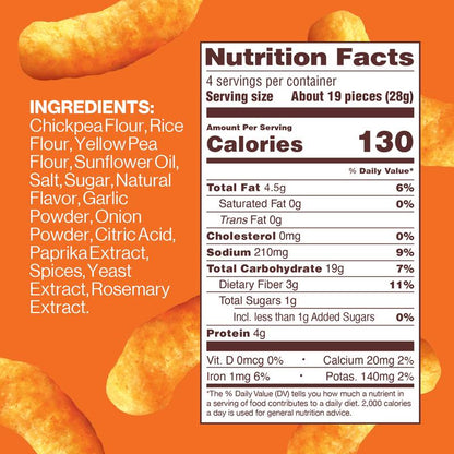 Hippeas Nacho Vibes Chickpea Puffs, 4oz