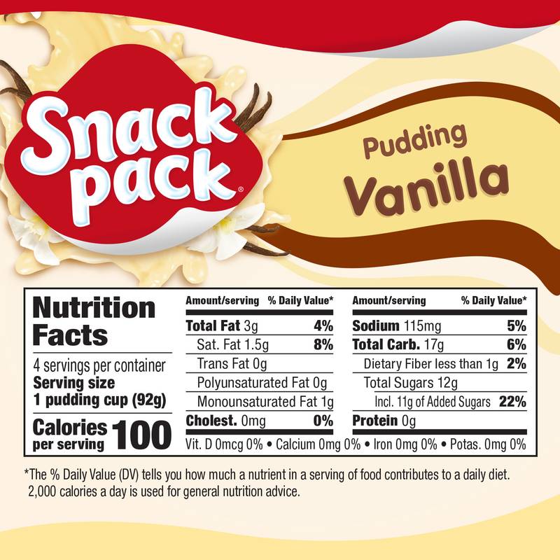 Snack Pack Vanilla Pudding - 4ct