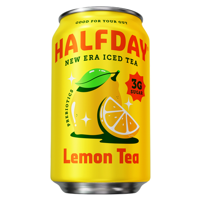 Halfday Lemon Prebiotic Iced Tea 3pk 12oz Can