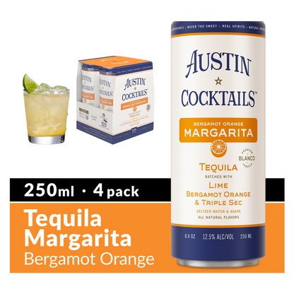 Austin Cocktail Bergamot Orange Sparkling Margarita 4pk 250ml Can 12.5% ABV