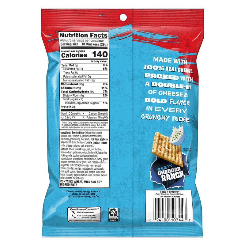 Cheez-It® Grooves Zesty Cheddar Ranch, 3.3 oz