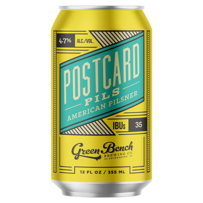 Green Bench Postcard Pils 6pk 12oz Can 4.7% ABV