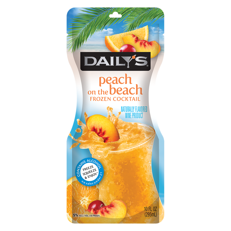 Dailys Frozen Peach On The Beach Daiquiri 10oz Pouch