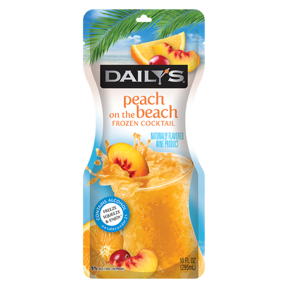 Dailys Frozen Peach On The Beach Daiquiri 10oz Pouch
