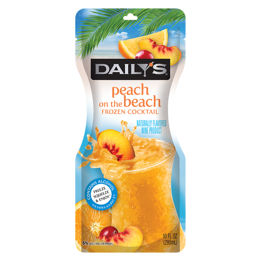 Dailys Frozen Peach On The Beach Daiquiri 10oz Pouch