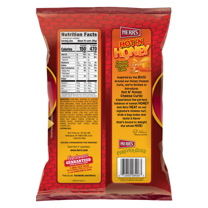 Herr's Hot N Honey Cheese Curl,  3oz