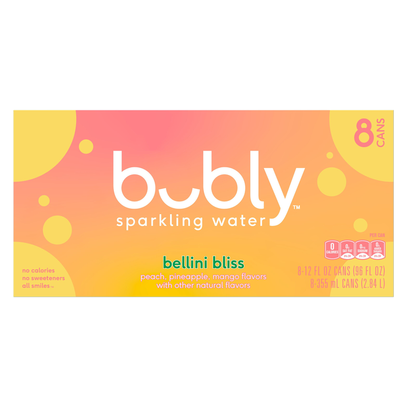 Bubly Bellini Bliss 12oz 8pk