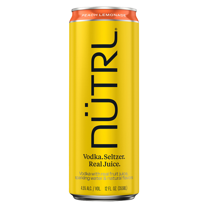 NUTRL Peach Lemonade Vodka Hard Seltzer 12oz Can 4.5% ABV