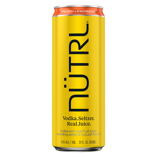 NUTRL Peach Lemonade Vodka Hard Seltzer 12oz Can 4.5% ABV