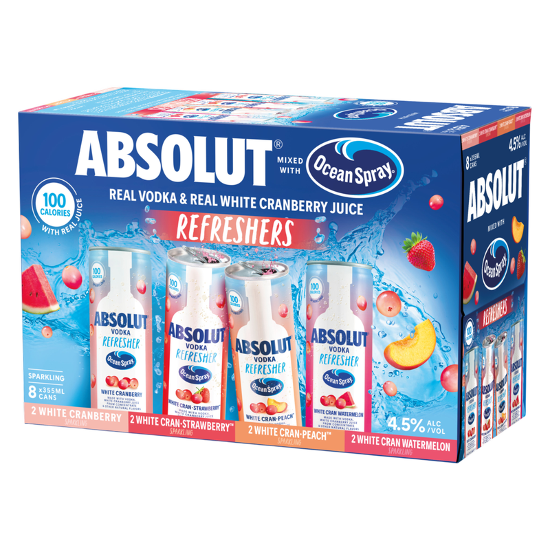 Absolut Vodka Refreshers Variety Pack 8pk 12oz Can