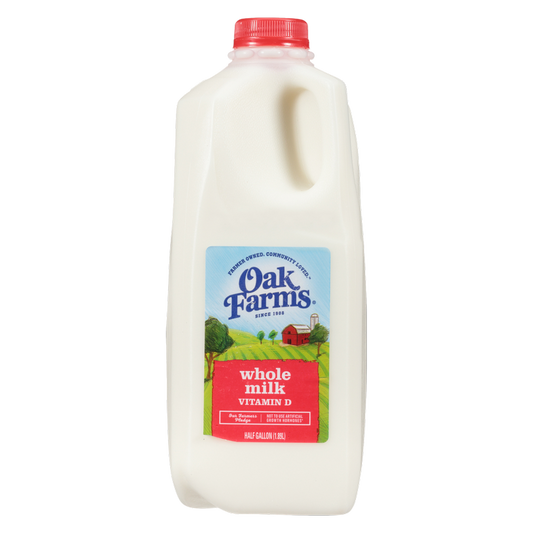 Oak Farms Whole Vitamin D Milk - 1/2 Gallon