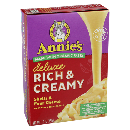 Annie's Homegrown Deluxe Rich & Creamy Shells & Four Cheese Pasta & Cheese Sauce 11.3oz
