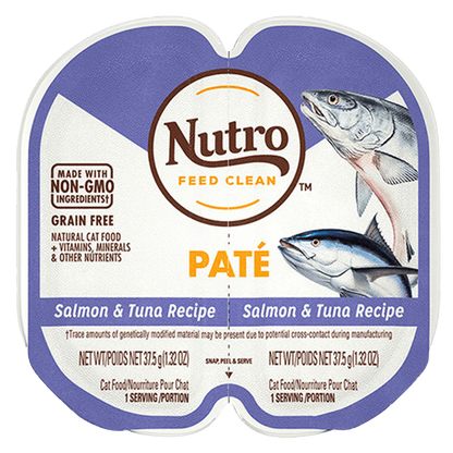 Nutro Perfect Portions Trays Grain-Free Pate Salmon & Tuna Recipe Wet Cat Food 2.6oz