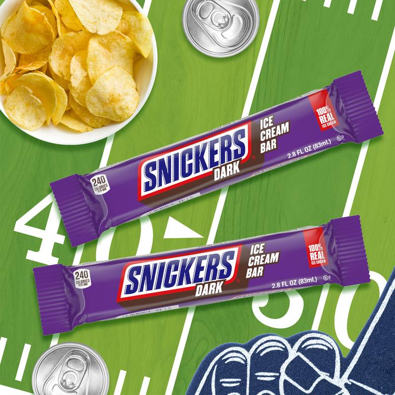 SNICKERS Ice Cream, Dark Chocolatey Peanut Butter Ice Cream Bars, 6ct