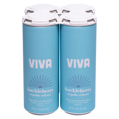 Viva Tequila Seltzer Huckleberry 4pk 355ml Can 4.5% ABV
