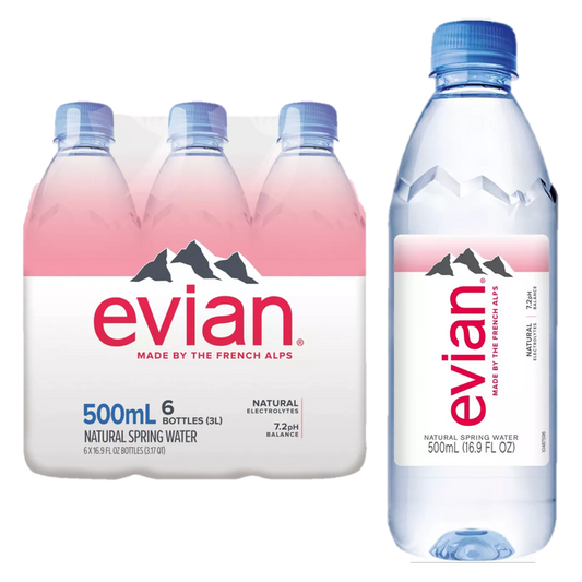 Evian Natural Spring Water 6pk 16.9oz Btl