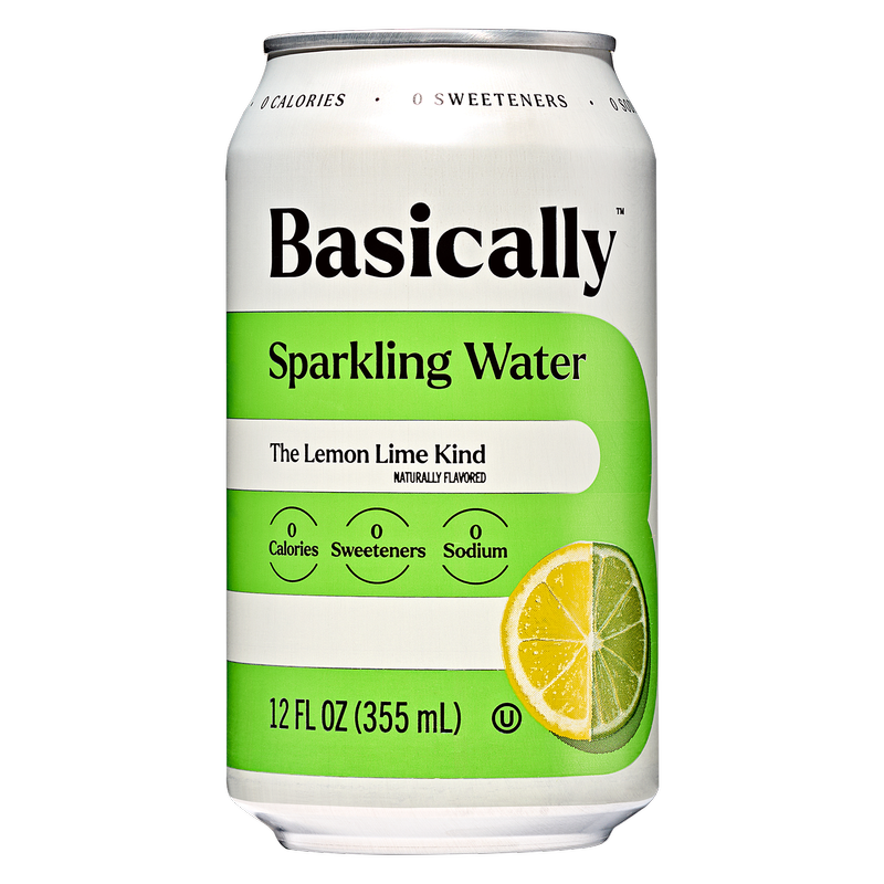 Basically Lemon Lime Sparkling Water 8pk 12oz Cans