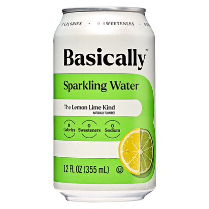 Basically Lemon Lime Sparkling Water 8pk 12oz Cans