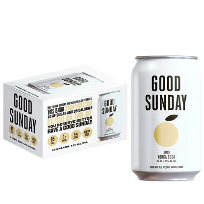 Good Sunday Lemon Vodka Soda 6pk 12oz Cans 4.5% ABV