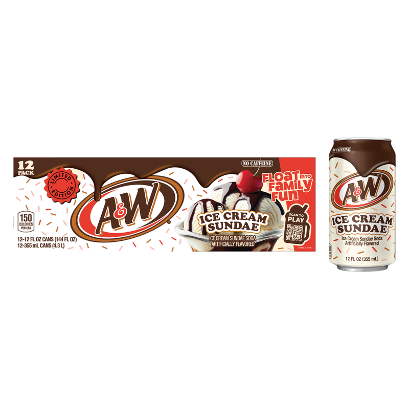 A&W Ice Cream Sundae Soda 12pk 12oz Can