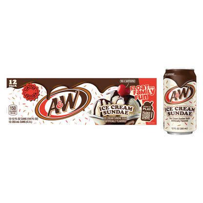 A&W Ice Cream Sundae Soda 12pk 12oz Can