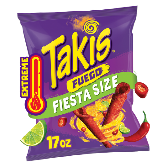 Takis Fuego Spicy Rolled Tortilla Chips Fiesta,17 oz