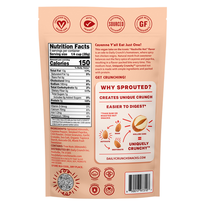 Daily Crunch Nashville Hot Sprouted Almonds 5 oz