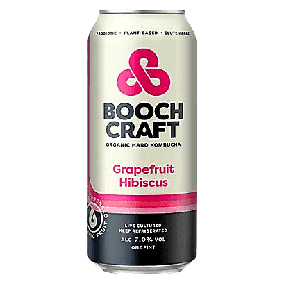 Boochcraft Kombucha Grapefruit Hibiscus Single 16oz Can