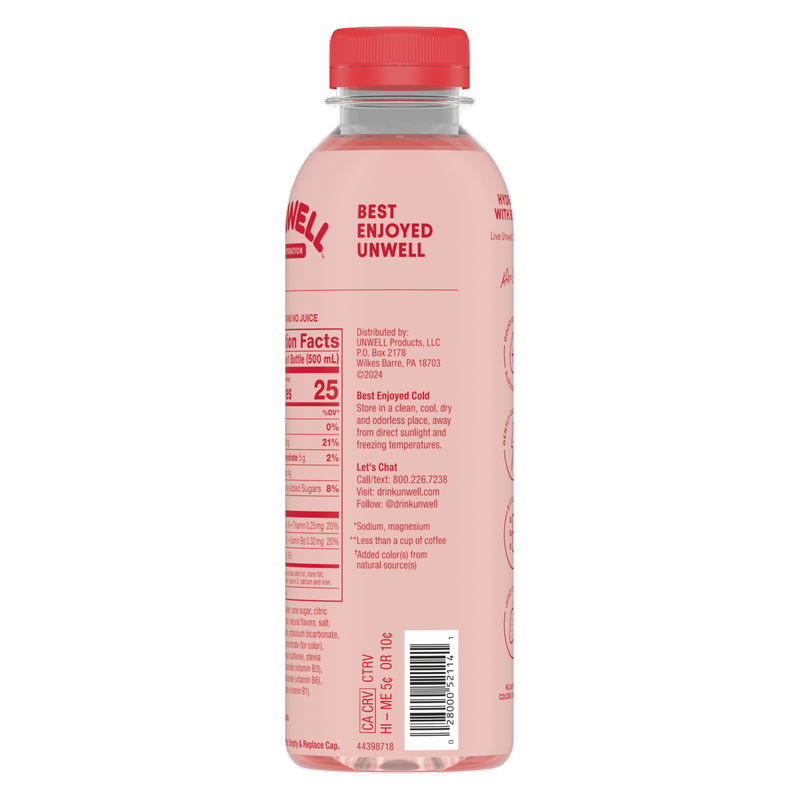 Unwell Strawberry Hydration Drink 16.9oz Btl