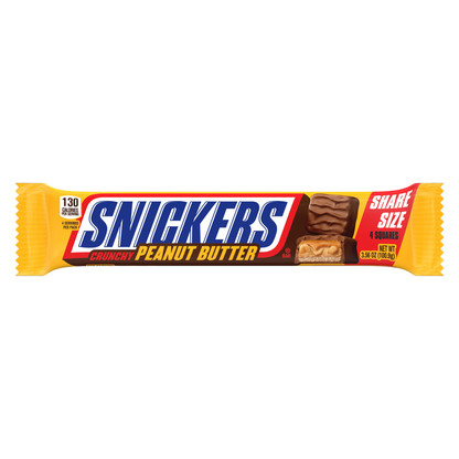 SNICKERS Crunchy Peanut Butter Squared Chocolate Bars, Share Size, 3.56 Oz