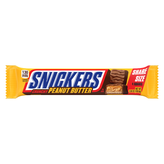 SNICKERS Crunchy Peanut Butter Squared Chocolate Bars, Share Size, 3.56 Oz