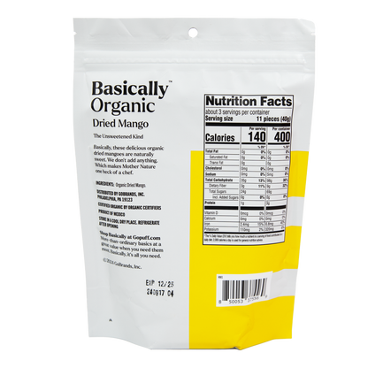 Basically Organic Unsweetened Dried Mango