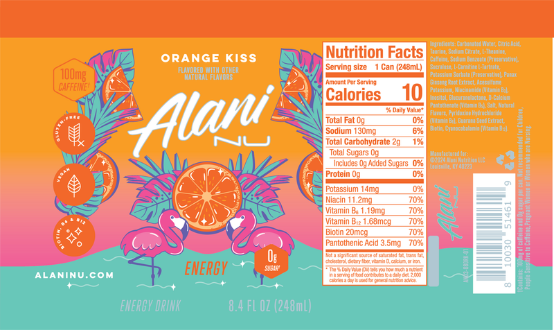 Alani Energy Orange Kiss 4pk 8.4oz Can