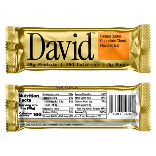 David Peanut Butter Chocolate Chunk Flavored Bar, 2.19oz