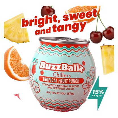 BuzzBallz Chillers Tropical Fruit Punch 187ml